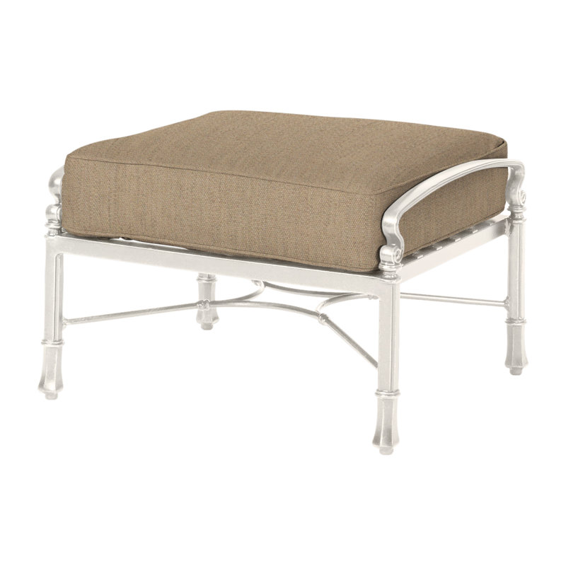 Bella Vista Ottoman with Sunbrella Cushions, Midnight Gold, Canvas Heather Beige Sunbrella® Canvas