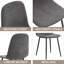 Ensemble de 6 chaises de salle à manger modernes en lin et en coton, gris foncé, siège et dossier intégrés avec pieds robustes en métal noir, l 15,8 po x P 16,9 po x H 34,5 po, idéal pour la décoration intérieure moderne - noir + gris foncé + lin + métal + Ensemble de 6-1838267347