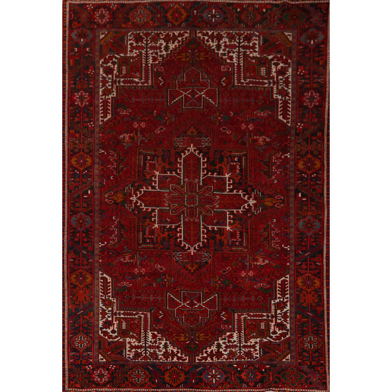 Tapis rouge rétro traditionnel 8 x 11