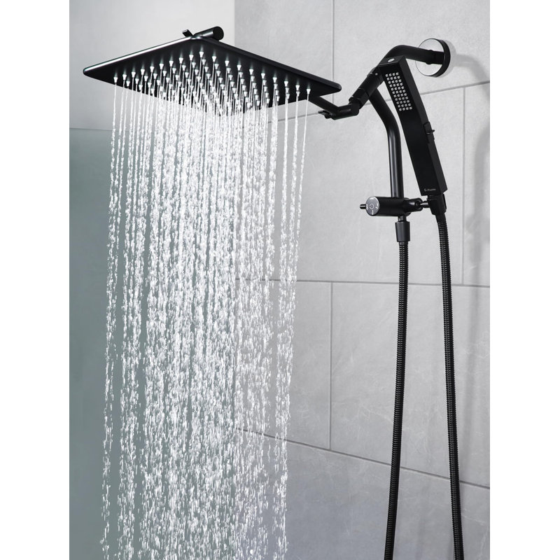 10 Inches Rain Shower Head, 3-Way Diverter With Pause Setting,Adjustable Extension Arm, Chrome