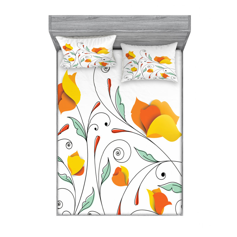 Microfiber Floral Sheet Set