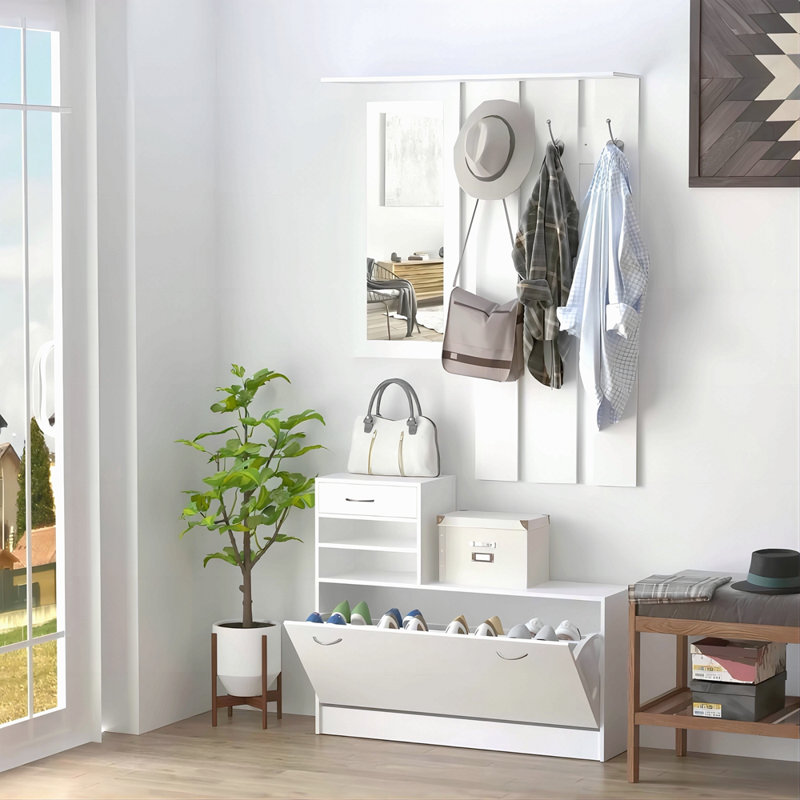 Combination Model Gate Cabinet With Shoe Cabinet+Hang Shelf+ Mirror