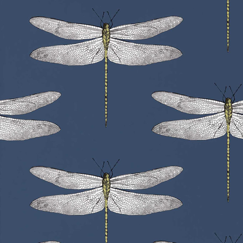 Demoiselle 10.05m x 52cm Wallpaper Roll, Ink/Chartreuse