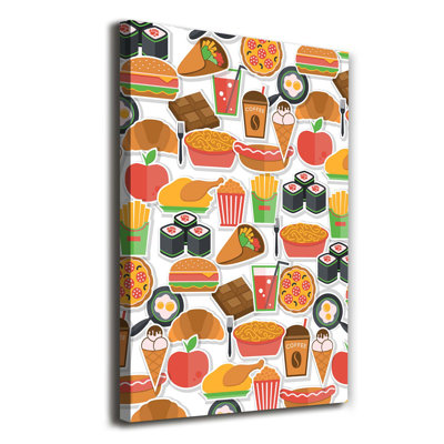 Eating Fast Food - Wrapped Canvas Print