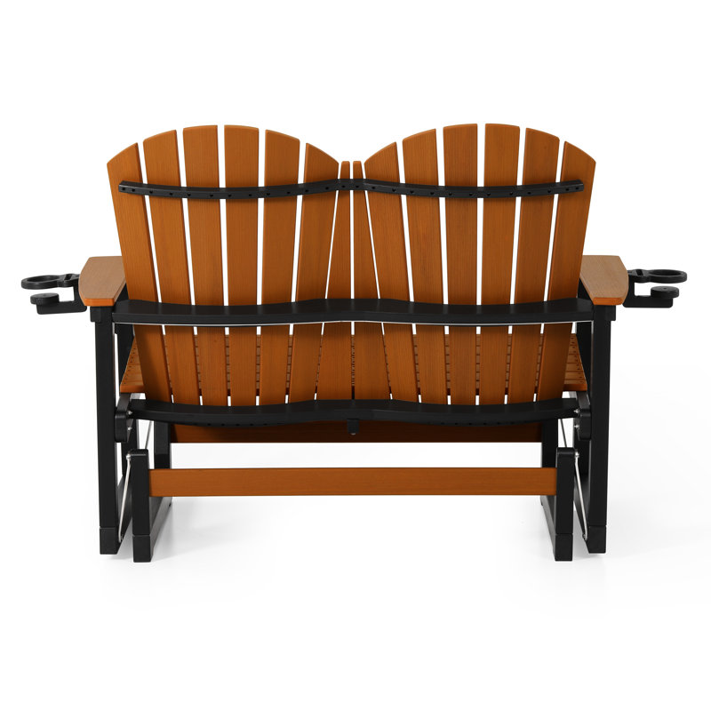 Fauteuil oscillant 52 po Adirondack, noir, Natural/Black