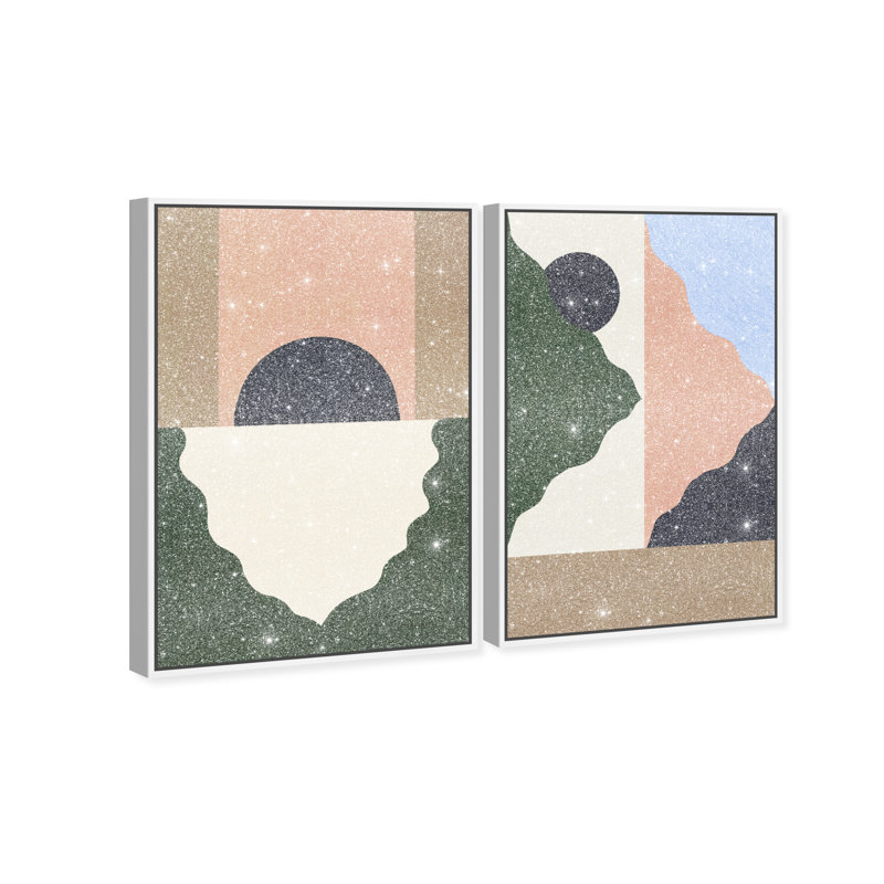 Pealing Abstracts Set Set by Oliver Gal, 11"H x 16"W, White Floater Frame