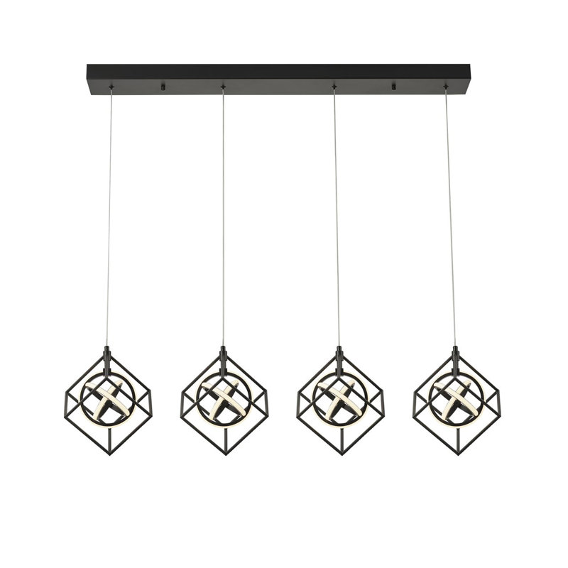 Lustre géométrique unique à 4 lumières DEL Tulip