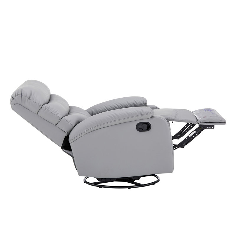 Fauteuil inclinable berçant, Similicuir gris pâle
