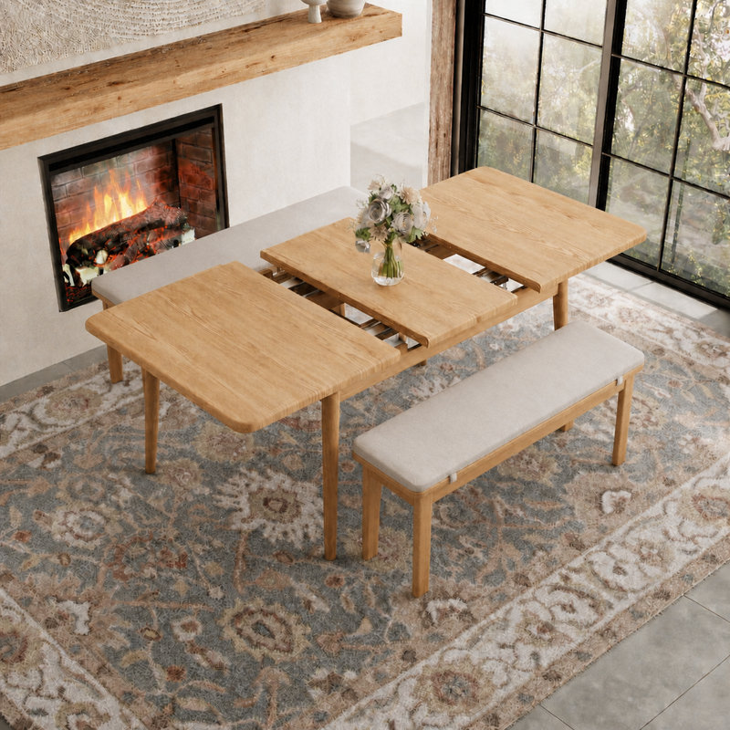 Solid Wood Solid Wood Top Dining Set, Tanné
