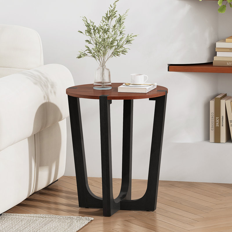 Table d'appoint en bois massif ACACIA, brun et noir