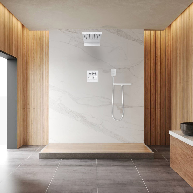 Système de douche thermostatique mural mural avec douche à main Fontana Latina