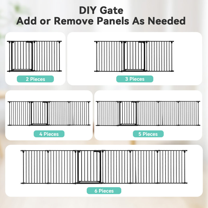 Black Metal 30" Tall Swinging Baby and Pet Gate with Latch