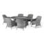Dantee Oval 6 Oval Dining Set with Fire Pit - 180cm Long 