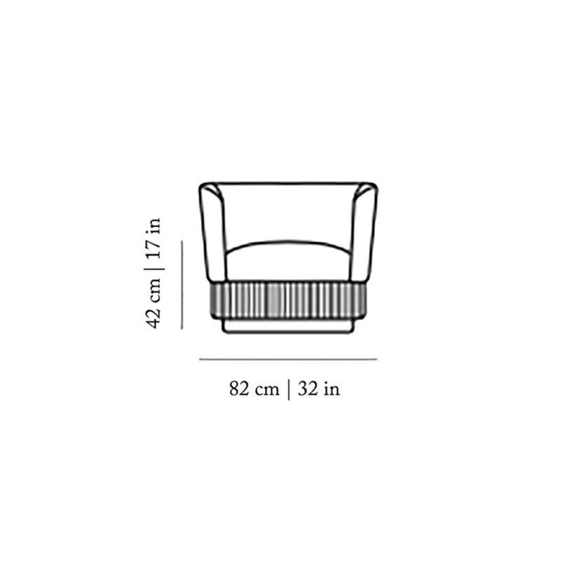 La Folie Barrel Chair, Powder Velvet