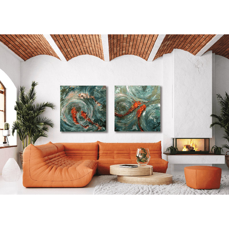 Good Fortune Set I by John Beard - Artist Enhanced Canvas Print, 24" W x 24" H x 1.5" D, Unframed