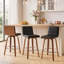 Tabouret de bar et de comptoir pivotant rembourré avec structure en bois massif et dossier en similicuir en forme de L-1724114235-1724114232