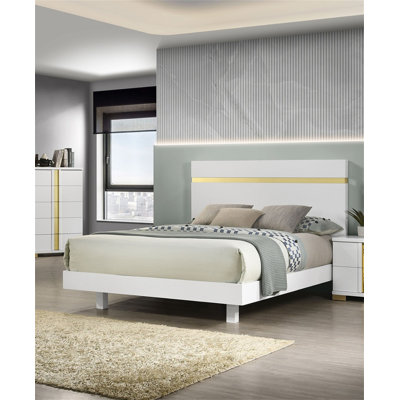 1Pc Queen Size Bed Underbed LED Modern Bedroom Furniture Acrylic Trim Mattress Ready Bedframe