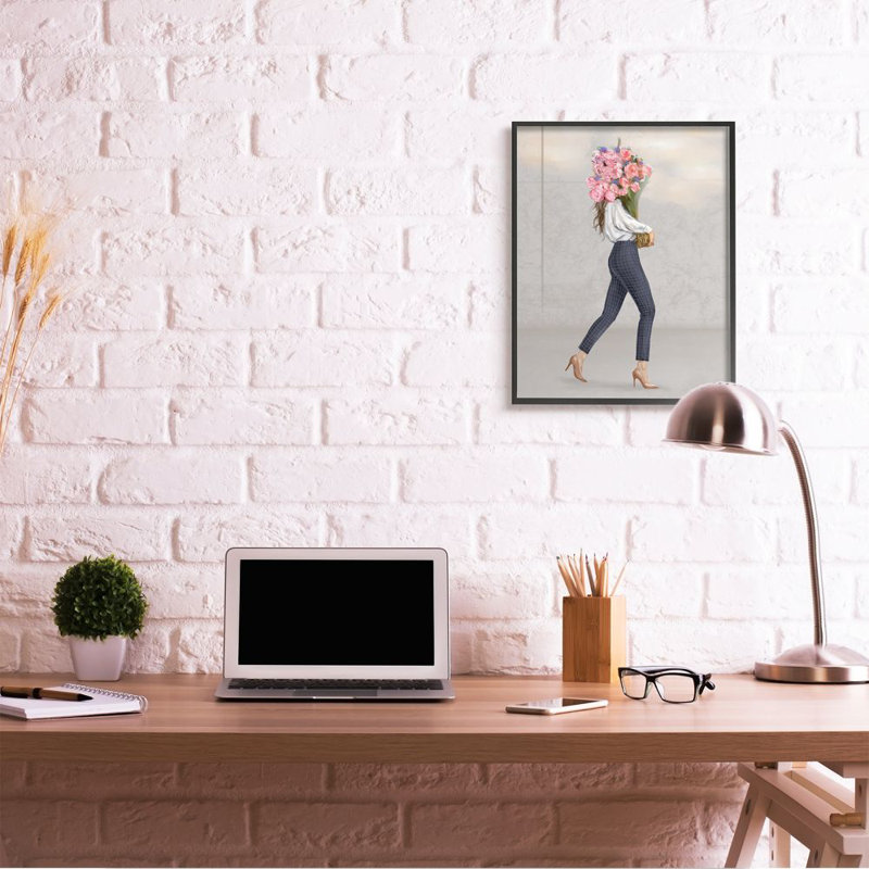 Impression d’art graphique Metro Fashion « woman », H 30 po x l 24 po x P 1,5 po, Giclée encadrée noir minuit