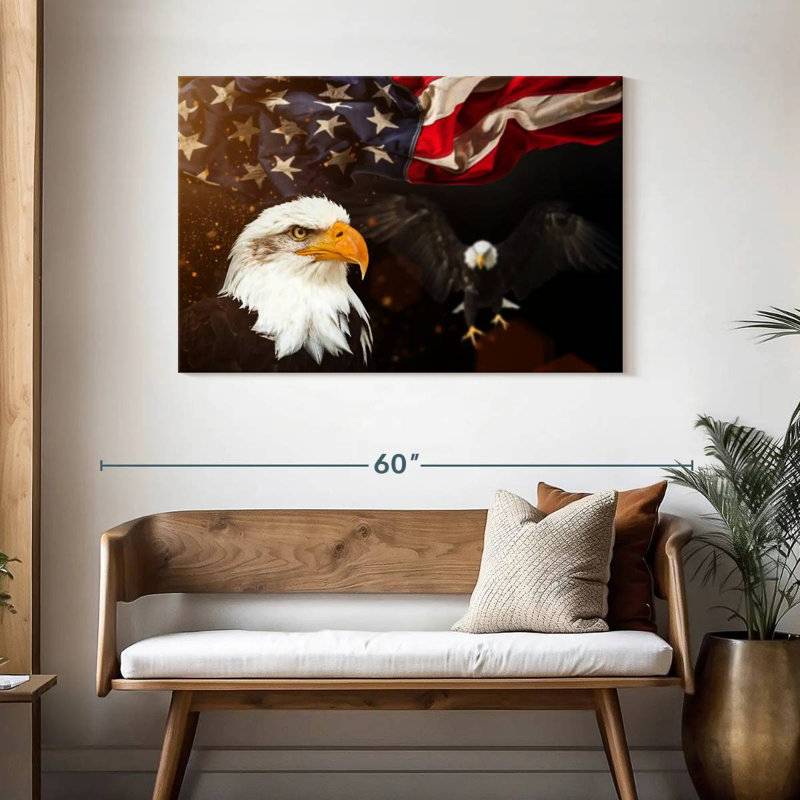 Brampt Fierce Eagle American Flag, 30'' H x 45'' W