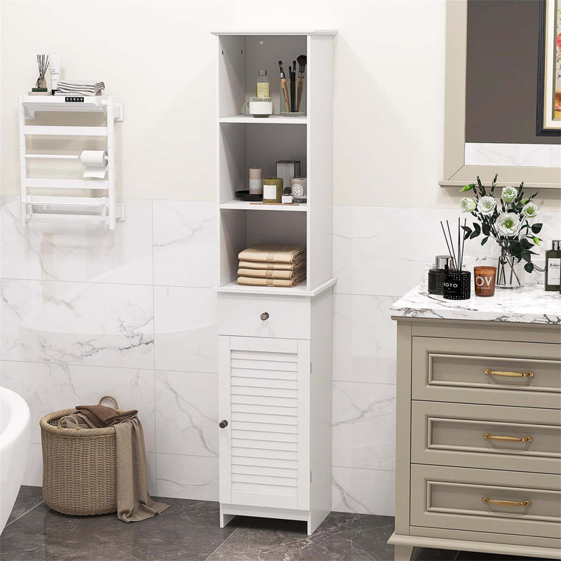 Aadhith Freestanding Linen Cabinet, White