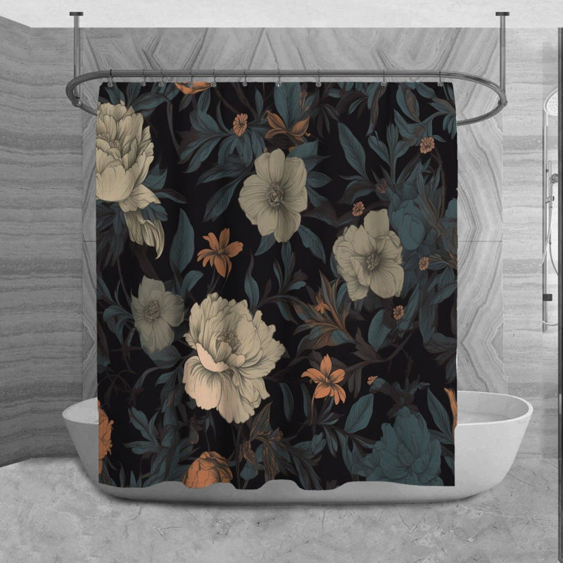 Closter Floral Shower Curtain, 73" H x 70" W