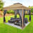 12x12 Gazebo Outdoor Pop-up Canopy with Mosquito Netting 2-Tiered Vented Top 3 Adjustable Height for Backyard, Garden, Lawn-113204631