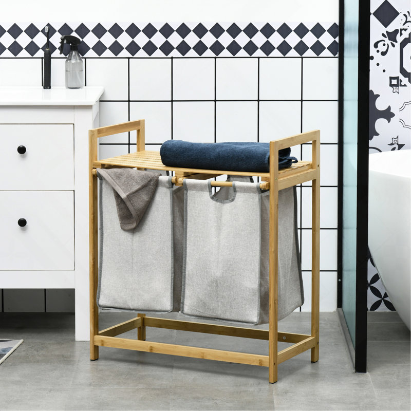 Panier à linge en bambou double