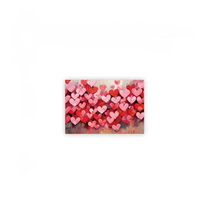 Heart Shape Canvas Art Print Wall Decor Valentine Gift Romantic Home Decoration Love Theme Painting For Living Room Bedroom, 20L x 24W