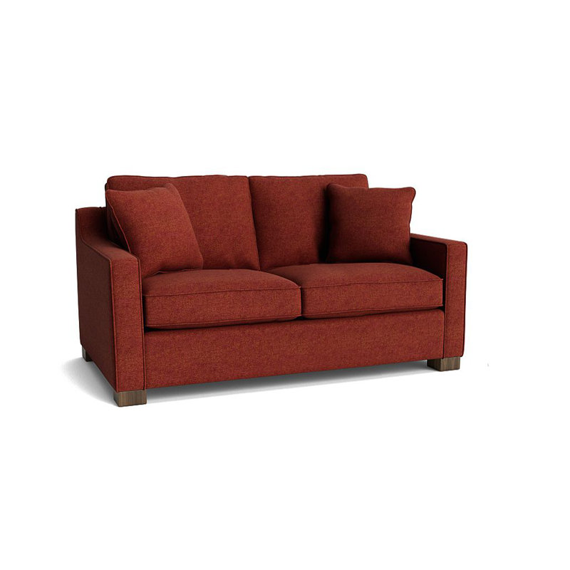 Aceyon Upholstered 56'' Loveseat, Walnut, Entice Brick