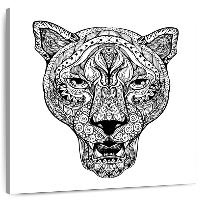 Brampt Panther Mandala, 20" H x 20" W