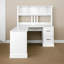 Bureau d'ordinateur personnel, finition blanche antique avec texture, avec conception d'armoire, prenant en compte la fonctionnalité du bureau et l'espace de rangement