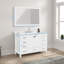 Ensemble de meuble-lavabo simple 48 po avec plateau en marbre de Carrare et miroir Kris-181305603