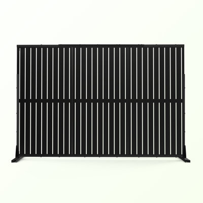  72" H x 47" W Metal Privacy Screen, Outdoor Privacy Screens - Decorative Outdoor Divider with Stand, Outdoor privacy Panels for Balcony & Patio