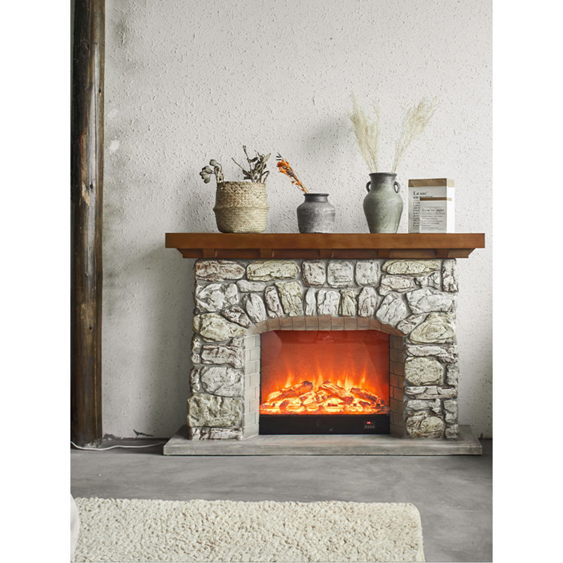Foyer électrique décoratif américain de style américain, H 43,31 po x l 59,06 po x P 15,75 po