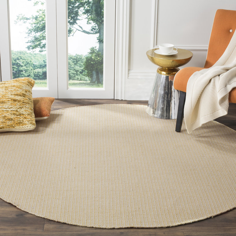 Tapis rayé en coton tissé à la main Cayman, Rond 6 pi