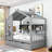 Bitner Two Drawers House Wooden Daybed with Shelves-34643682-34643685