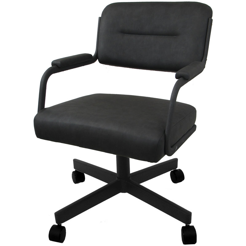 Chaises de bureau Holle, Vinyle gris, gris