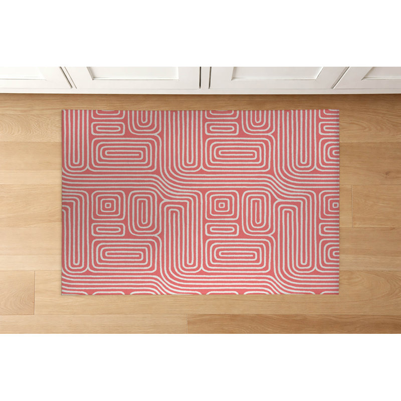 Tapis de cuisine à profil bas Timeless Walk, Rectangulaire 3 pi x 5 pi, Vieux rose