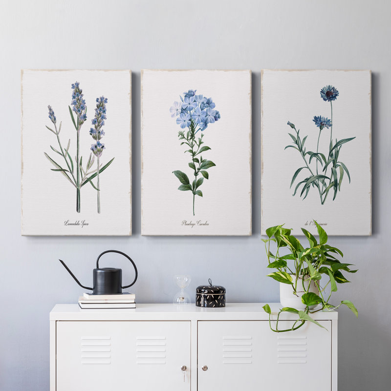 «Imperial Blue», ensemble de 3 reproductions d'art sur toile tendue, H 27 po x l 54 po x P 1 po