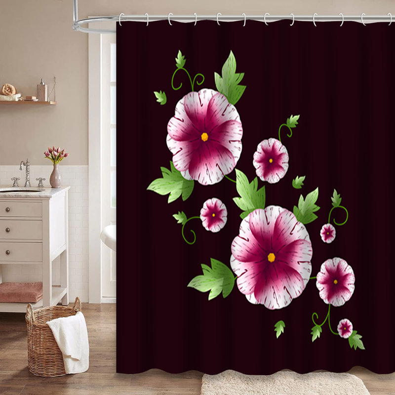 Rideau de douche moderne avec 12 crochets, L 72 po x l 78 po