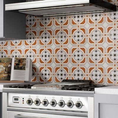 Décalcomanie octogonale vaudoise Zimer avec tacos 7-7 / 8 po X 7-7 / 8 po Carreau de porcelaine pour plancher et mur