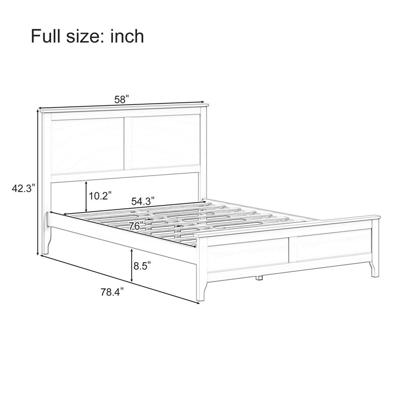 Lit plateforme robuste en bois au design extraordinaire pour un sommeil relaxant, Double, Dérive en mer