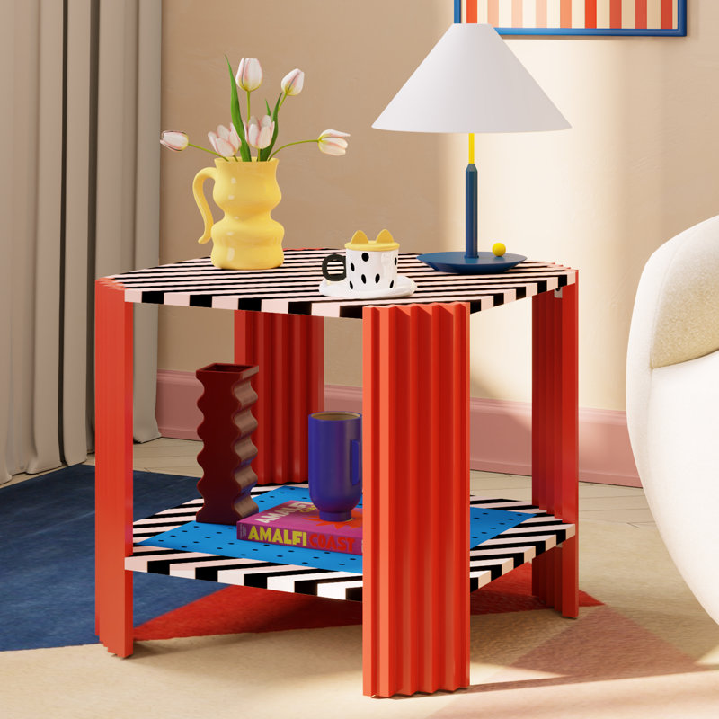 End Table With 2 Storage Space