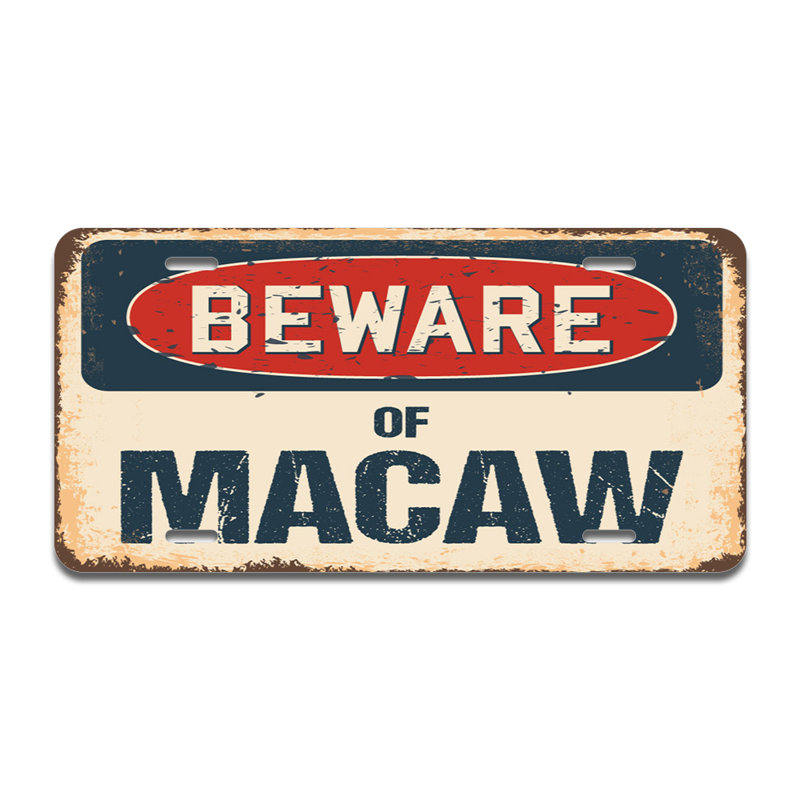 Cadre en aluminium «Beware of Macaw»