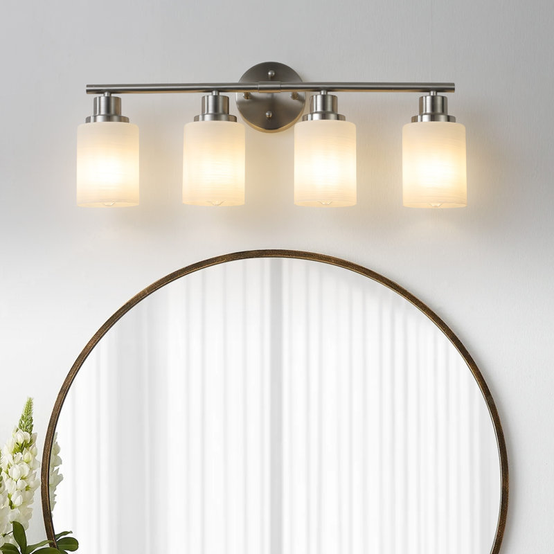 4-Light Modern Bathroom Vanity Light, Brushed Nickel