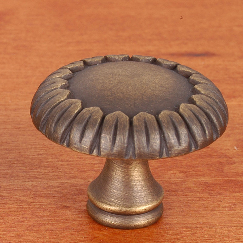Mushroom Knob with Petals at End CK Series, Antique English, 1.5"