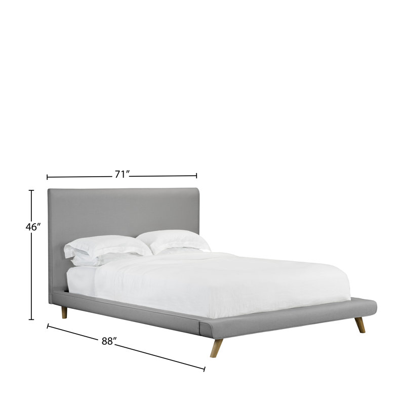 Lit plateforme tapissier Brownell, Grand, Gris