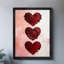 Art mural encadré noir sur fond rose, impressions sur le thème de la Saint-Valentin-1071340944