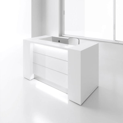 Nazhir Rectangle Synthetic Laminate Reception Desk