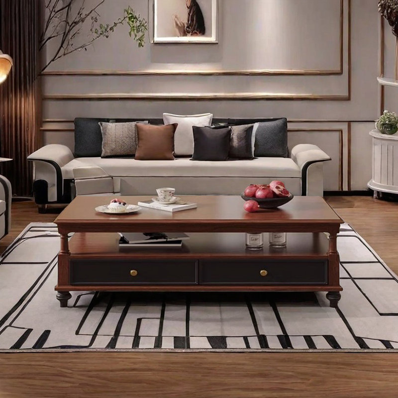 Table basse en bois massif de style médiéval, H 19,68 po x L 55,11 po x l 27,55 po